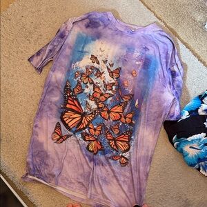 Purple Butterfly Kids Shirt